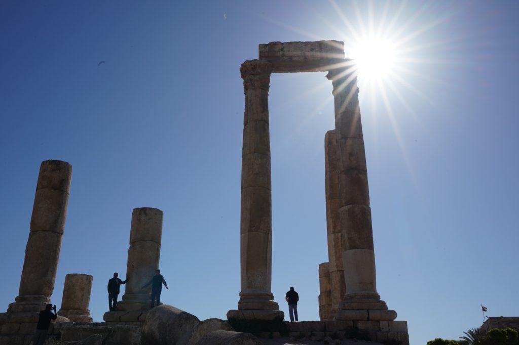 The Citadel at Amman, my first sunstar in a photo, image by Marie Goff